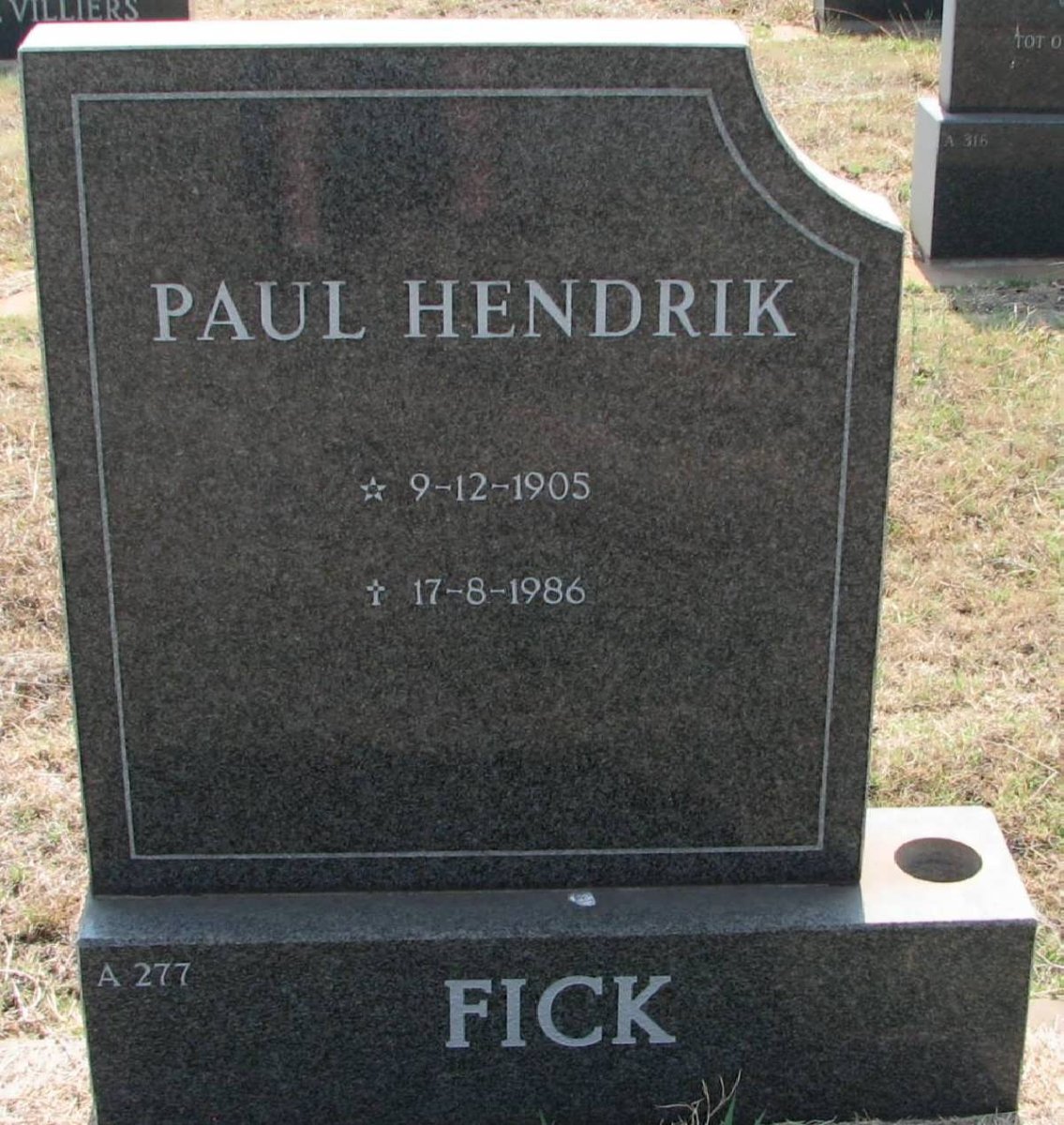 FICK Paul Hendrik 1905-1986