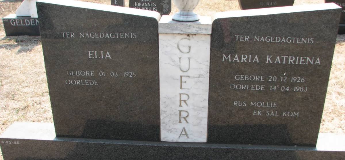 GUERRA Elia 1929- &amp; Maria Katriena 1926-1983