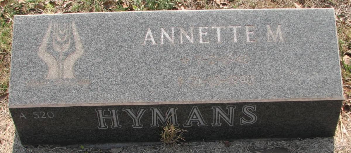 HYMANS Annette M. 1948-1990