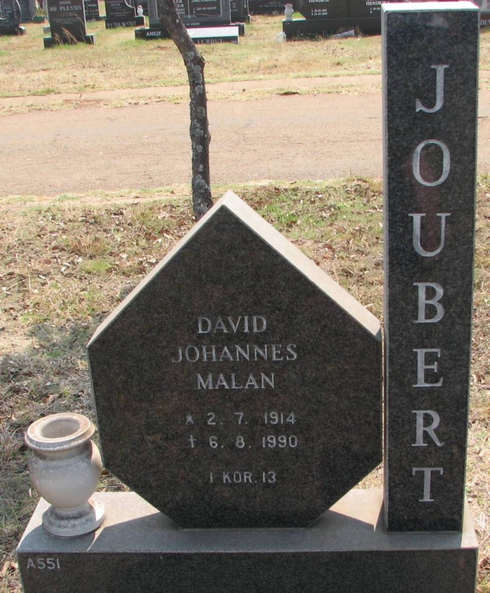 JOUBERT David Johannes Malan 1914-1990
