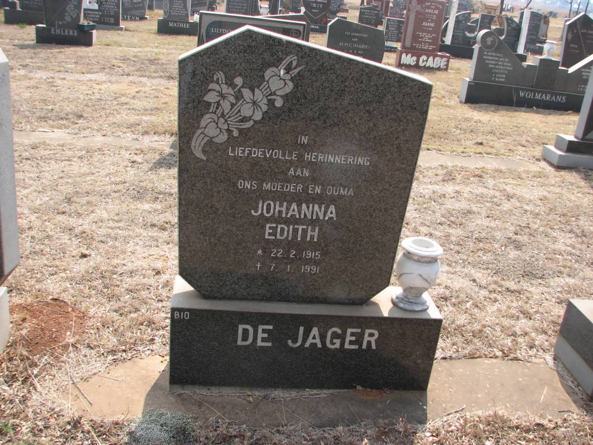 JAGER Johanna Edith, de 1915-1991