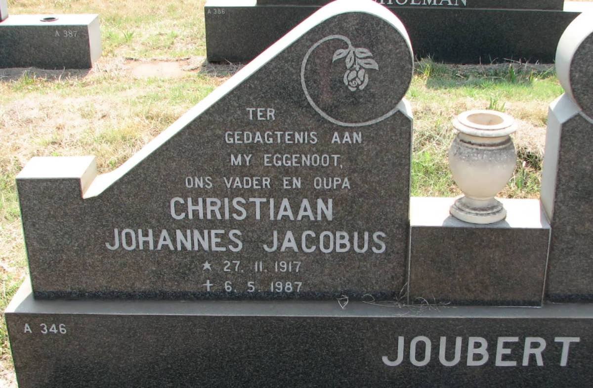 JOUBERT Christiaan Johannes Jacobus 1917-1987