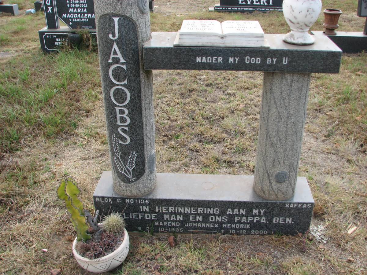 JACOBS Barend Johannes Hendrik 1935-2000