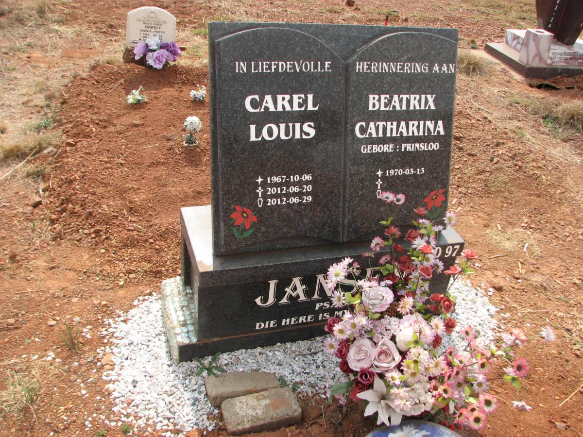 JANSEN Carel Louis 1967-2012 &amp; Beatrix Catharina PRINSLOO 1970-