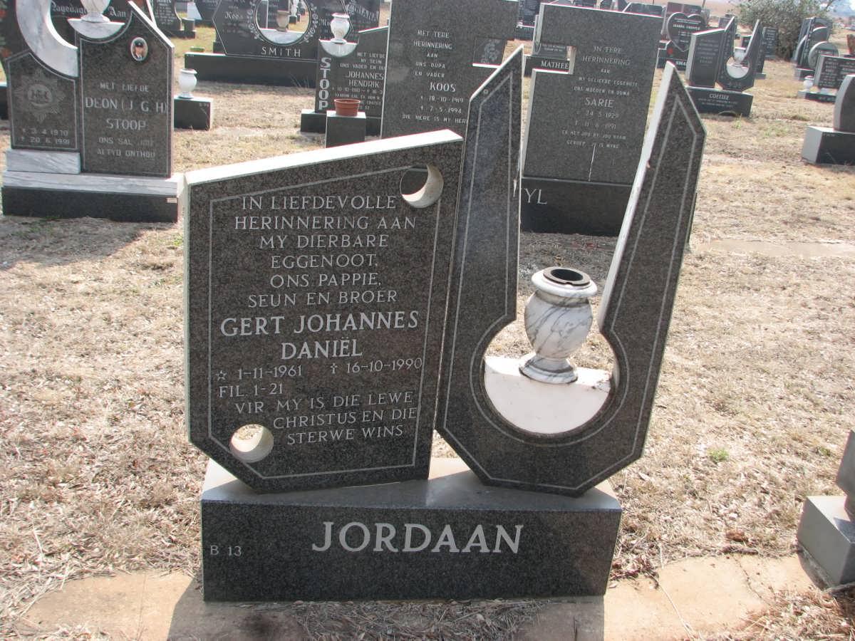 JORDAAN Gert Johannes Daniël 1961-1990