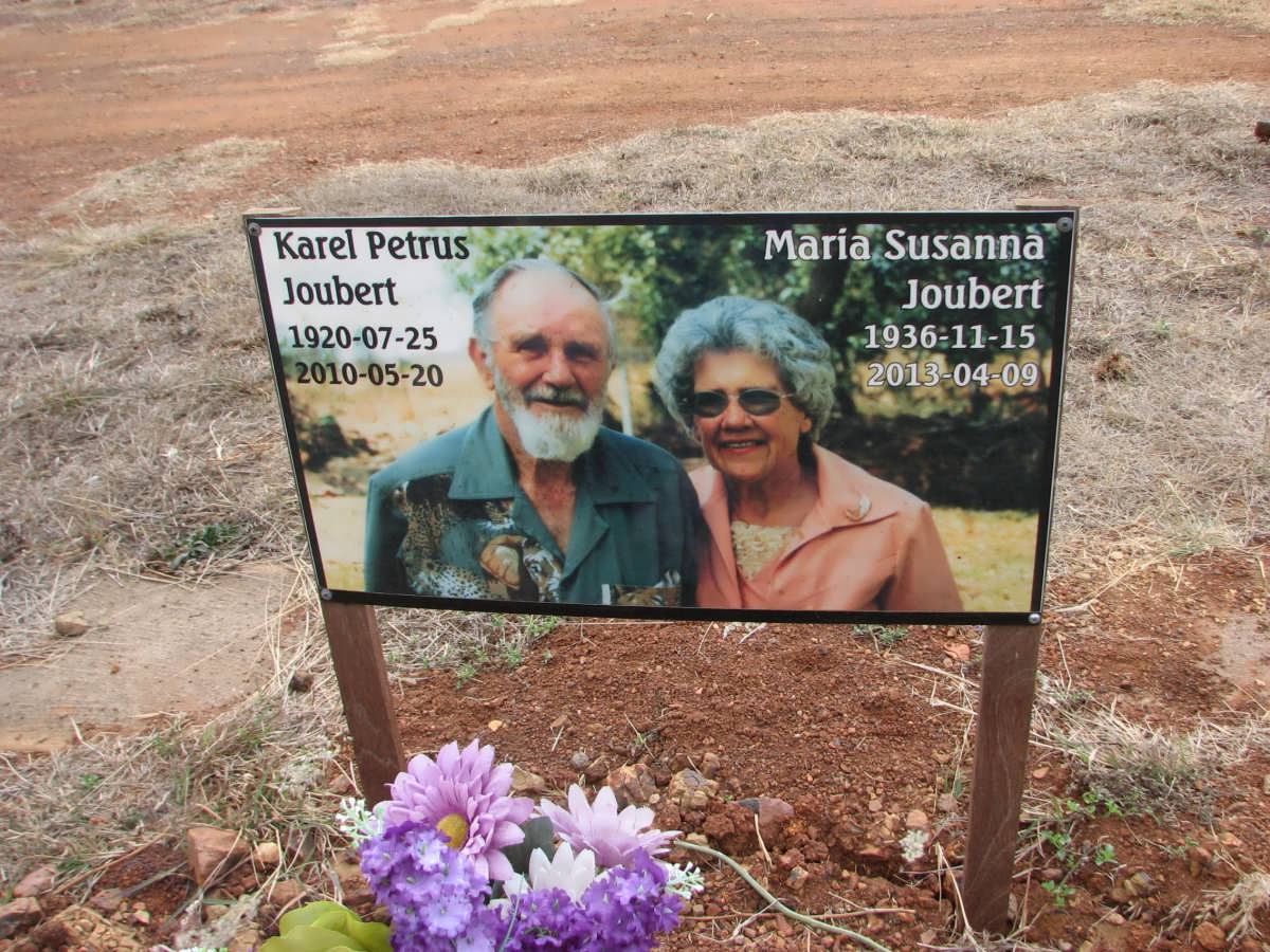 JOUBERT Karel Petrus 1920-2010 &amp; Maria Susanna 1936-2013