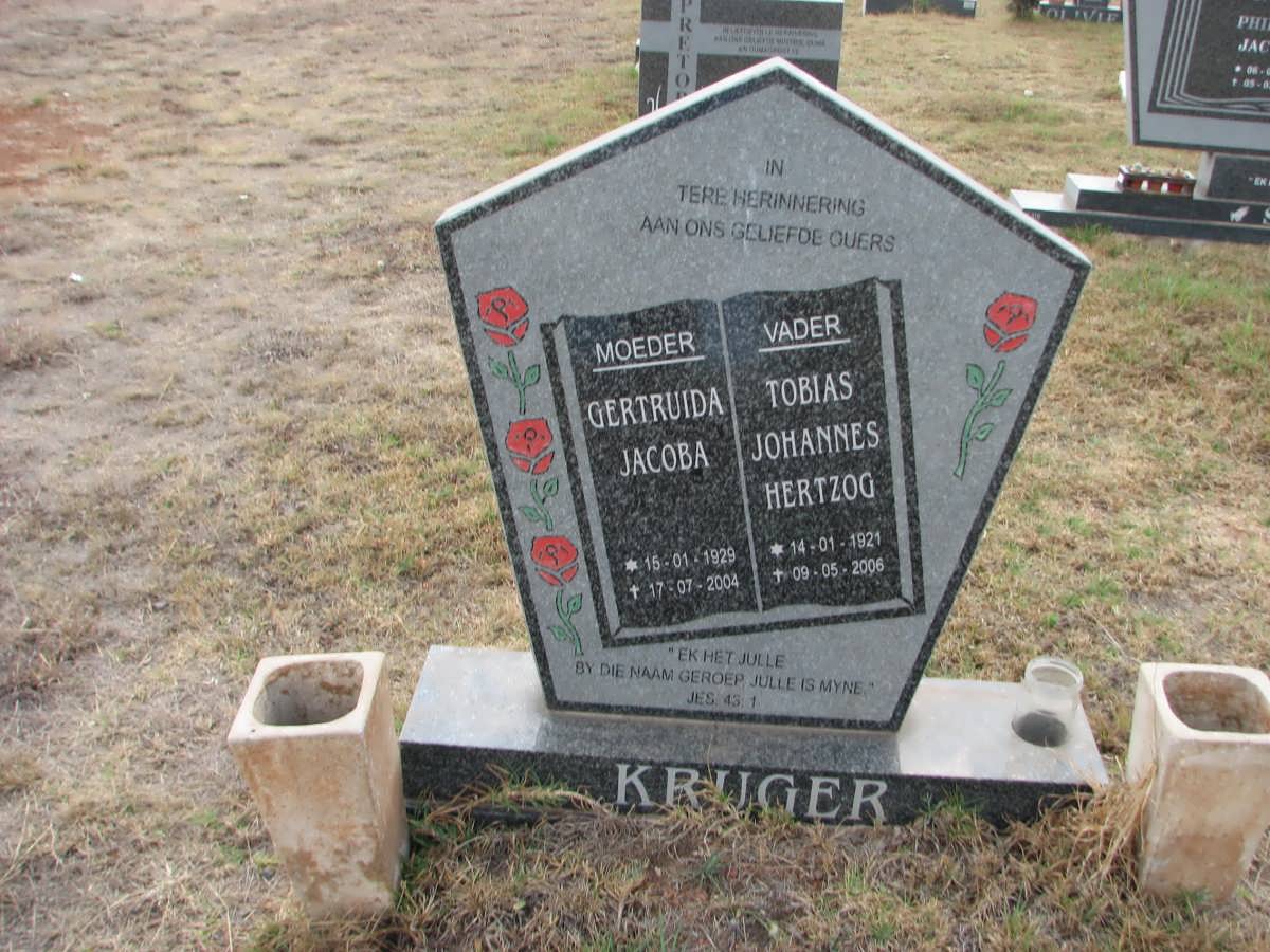 KRUGER Tobias Johannes Hertzog 1921-2006 &amp; Gertruida Jacoba 1929-2004