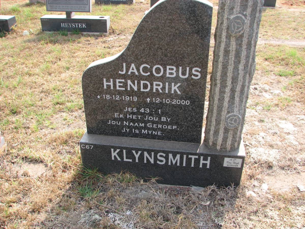 KLYNSMITH Jacobus Hendrik 1919-2000