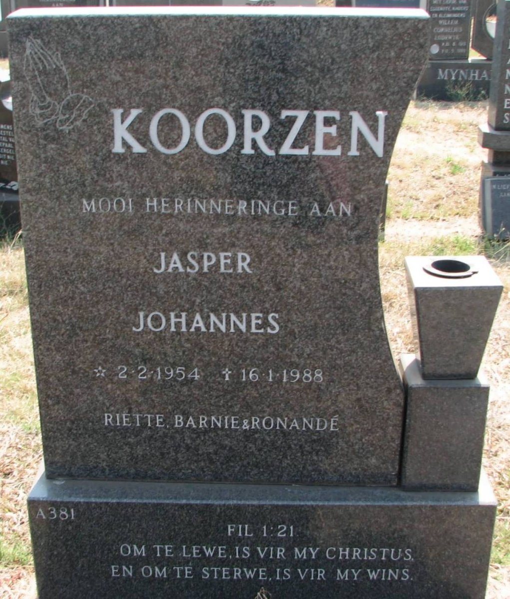 KOORZEN Jasper Johannes 1954-1988