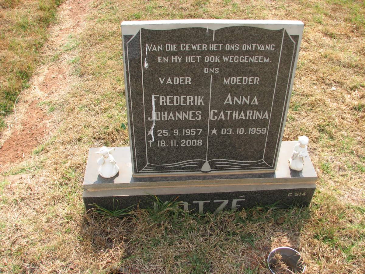 KOTZÉ Frederik Johannes 1957-2008 &amp; Anna Catharina 1959-