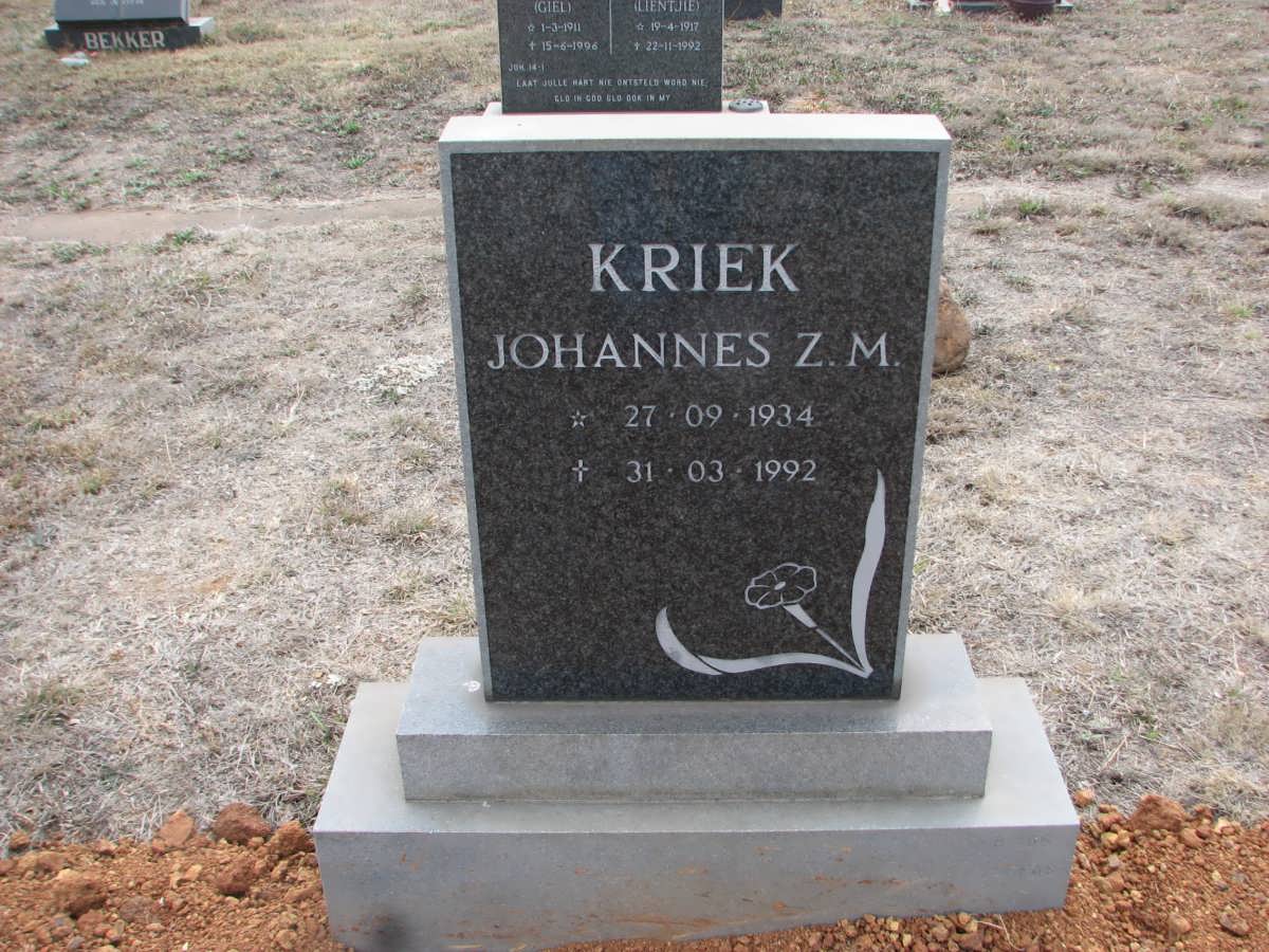 KRIEK Johannes Z.M. 1934-1992