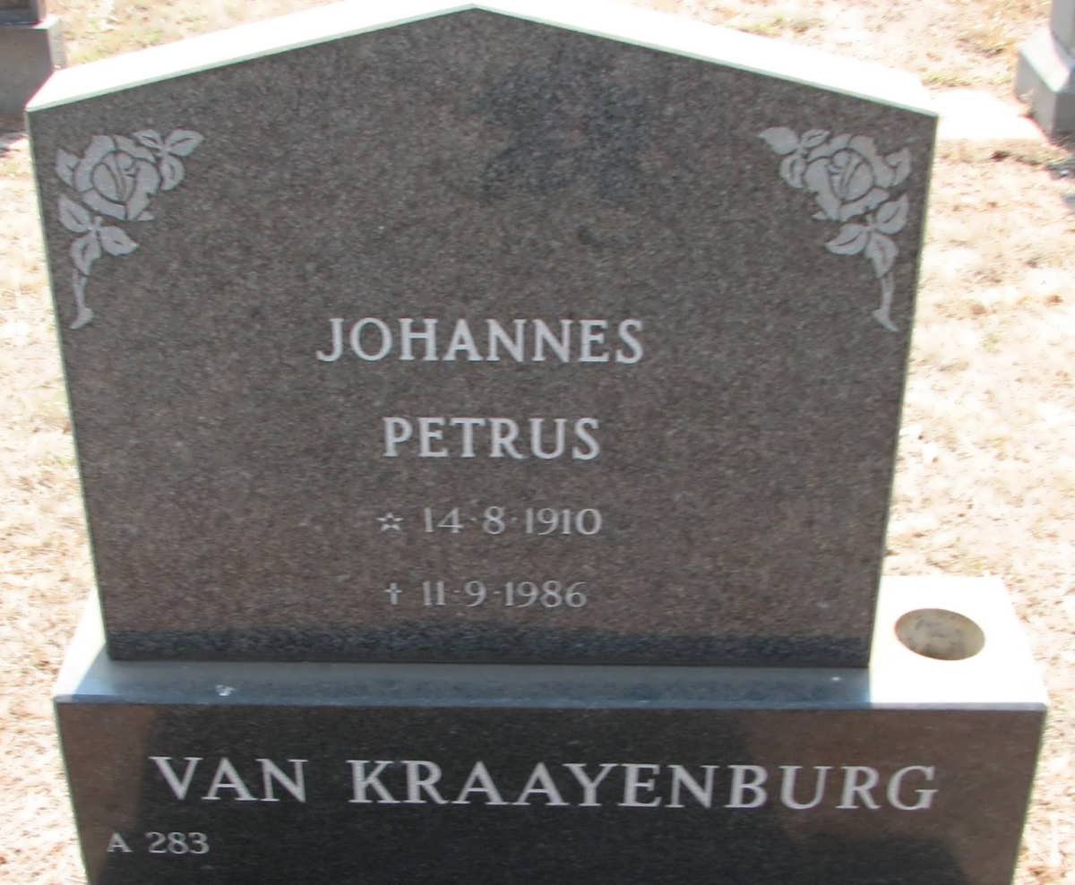 KRAAYENBURG Johannes Petrus, van 1910-1986