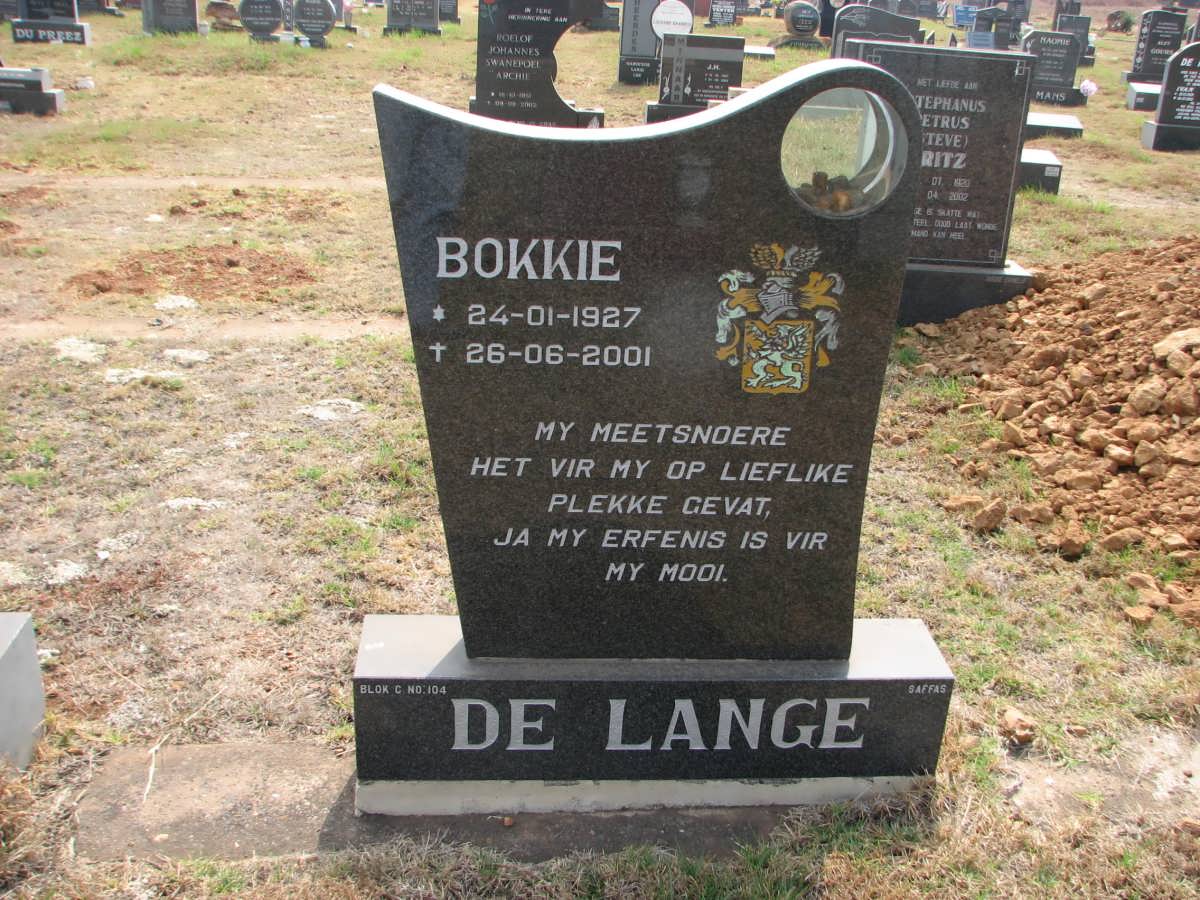 LANGE Bokkie, de 1927-2001