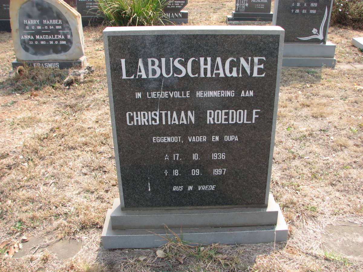 LABUSHAGNE Christiaan Roedolf 1936-1997