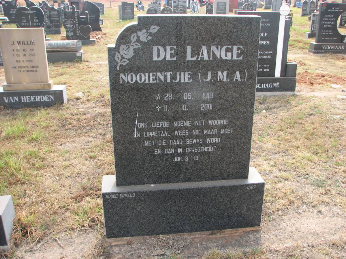 LANGE J.M.A., de 1910-2001