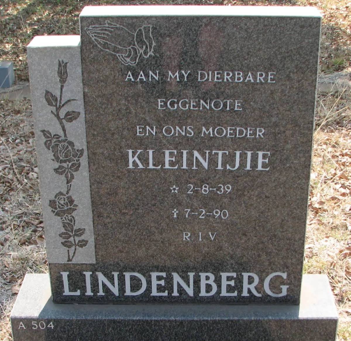 LINDENBERG Kleintjie 1939-1990