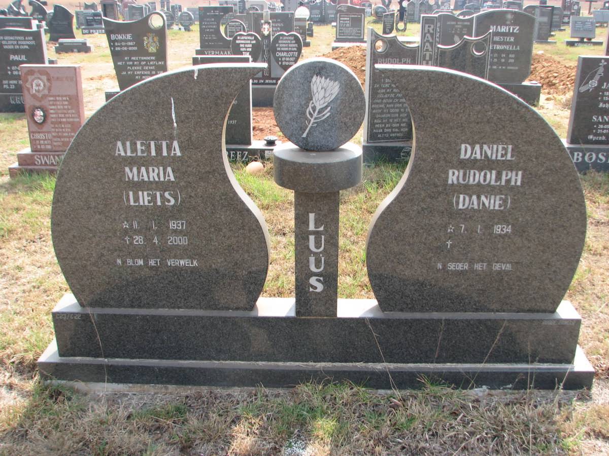 LUÜS Daniel Rudolph 1934- &amp; Aletta Maria 1937-2000