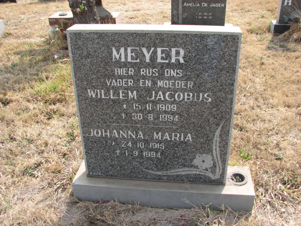 MEYER Willem Jacobus 1909-1994 &amp; Johanna Maria 1915-1994