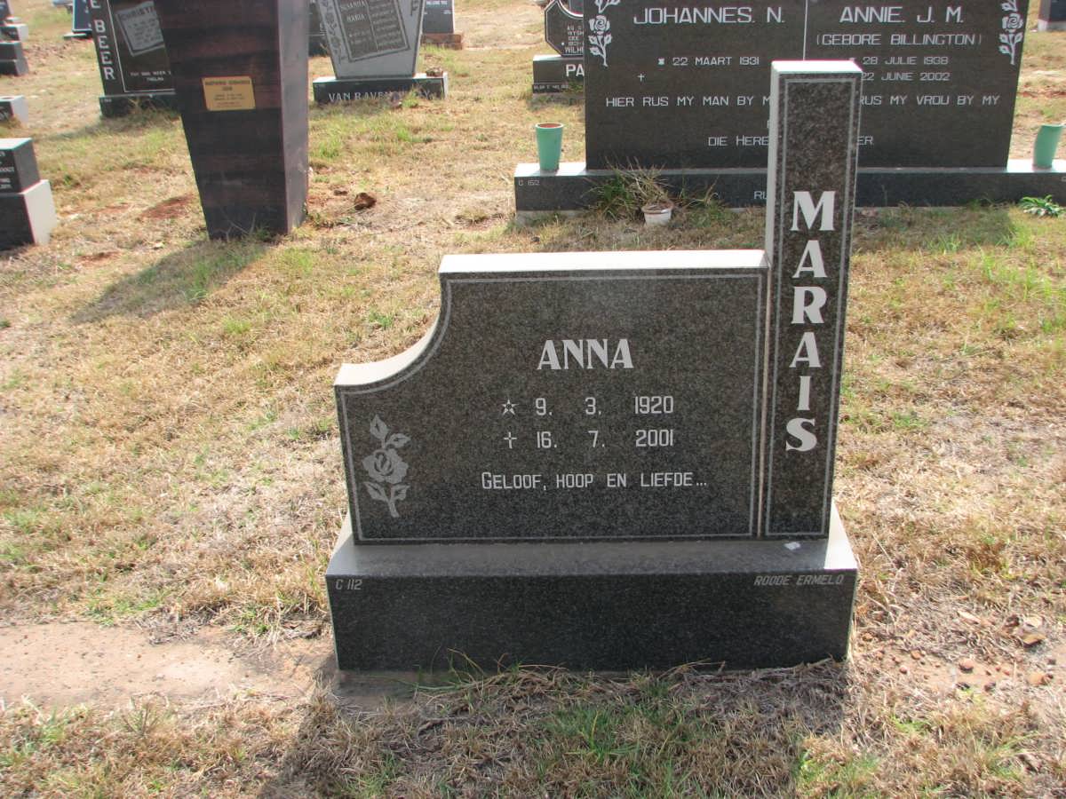 MARAIS Anna 1920-2001