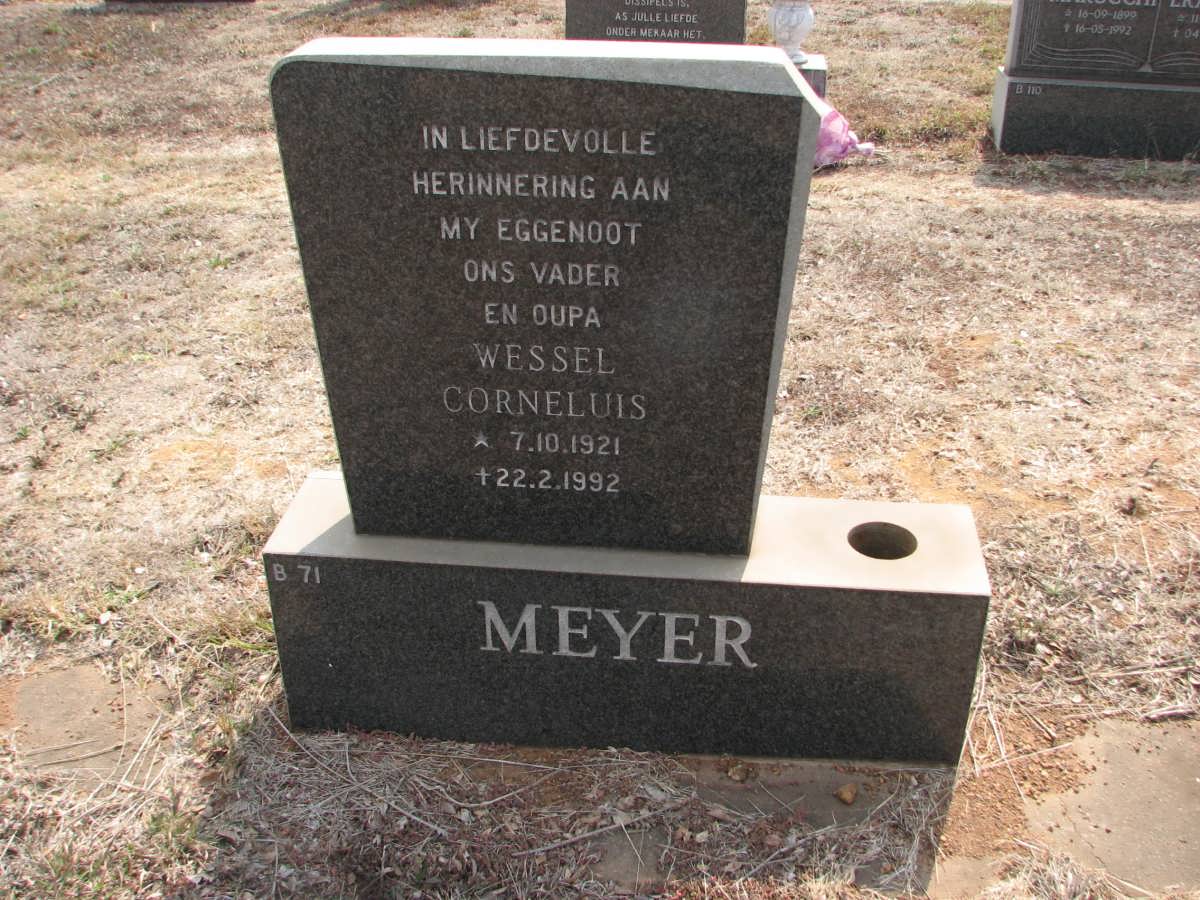 MEYER Wessel Corneluis 1921-1992