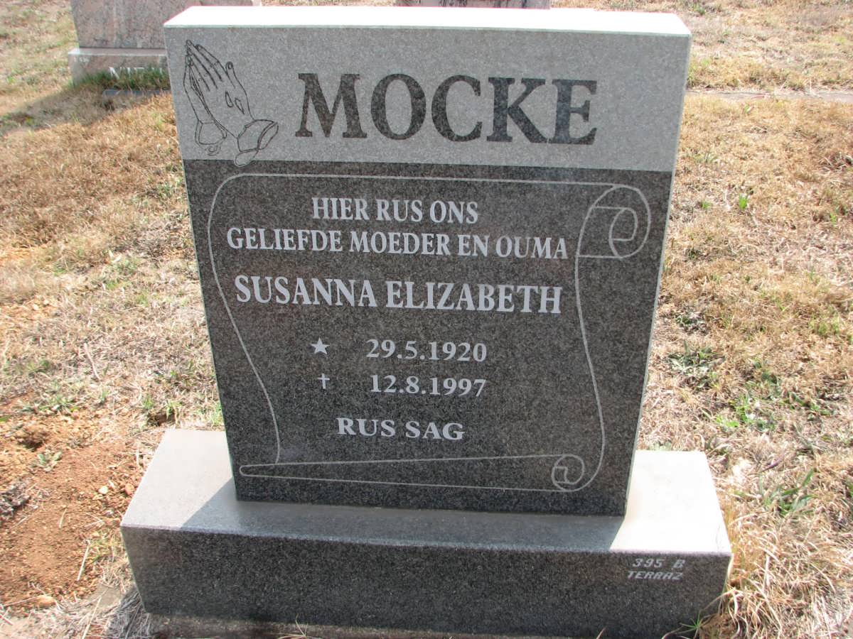 MOCKE Susanna Elizabeth 1920-1997