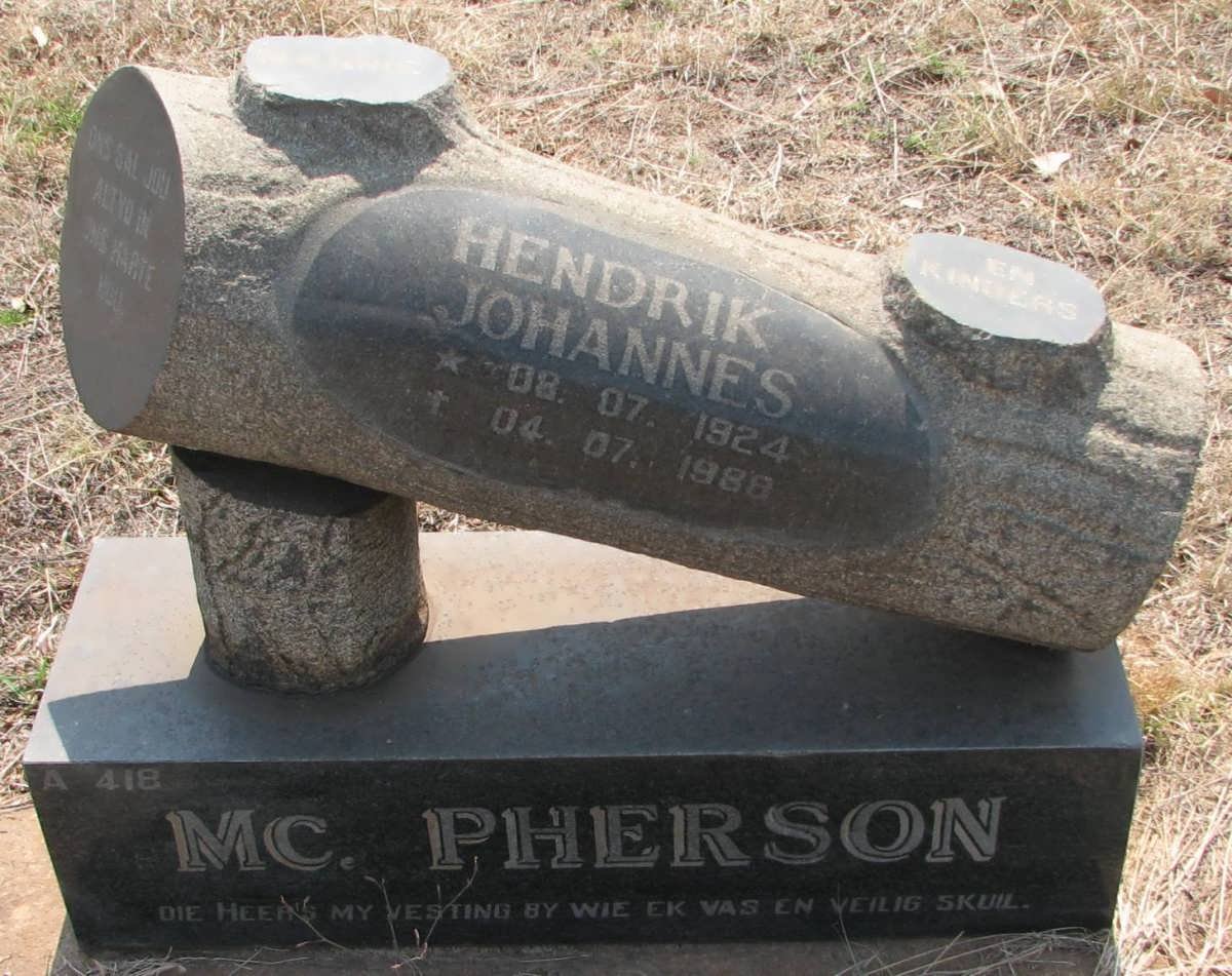 MC PHERSON Hendrik Johannes 1924-1988