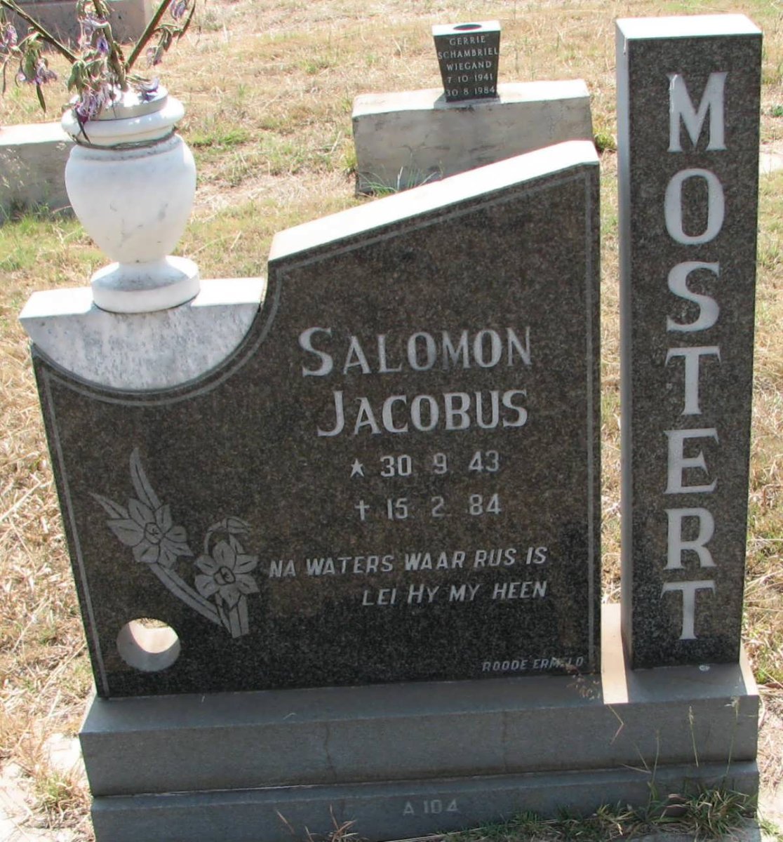 MOSTERT Salomon Jacobus 1943-1984