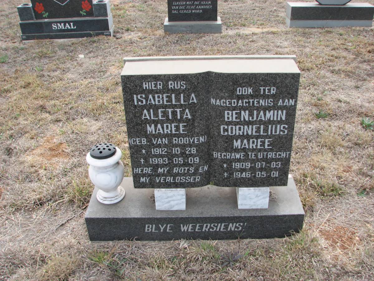 MAREE Benjamin Cornelius 1909-1946 &amp; Isabella Aletta VAN ROOYEN 1912-1993