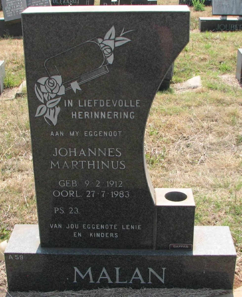 MALAN Johannes Marthinus 1912-1983