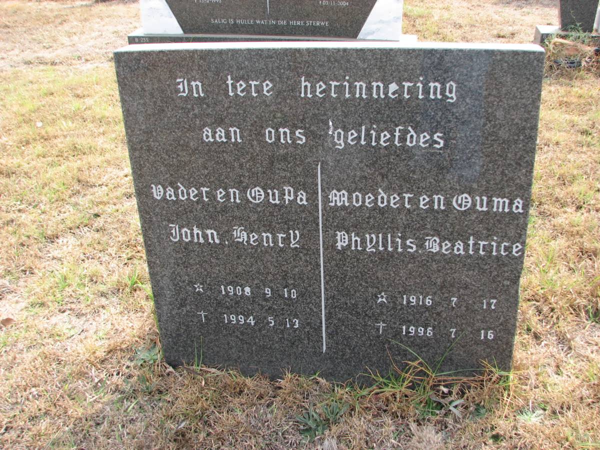 MORTON John Henry 1908-1994 &amp; Phyllis Beatrice 1916-1996