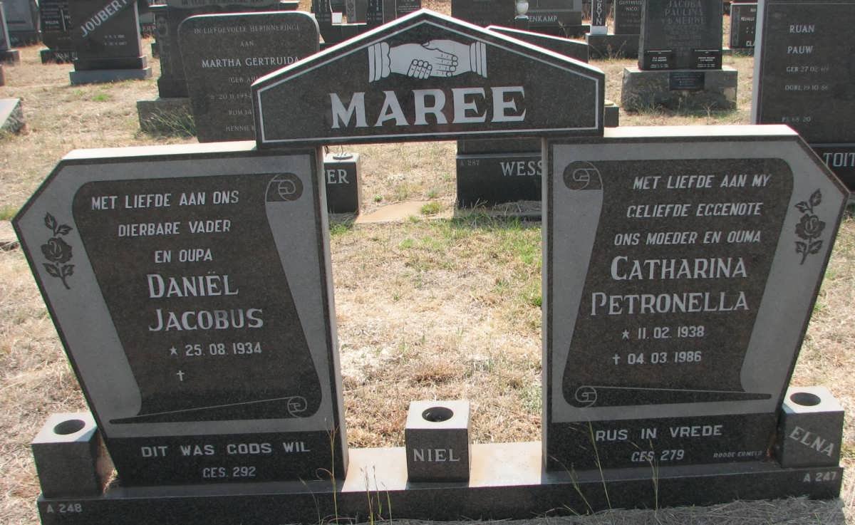 MAREE Daniël Jacobus 1934- &amp; Catharina Petronella 1938-1986