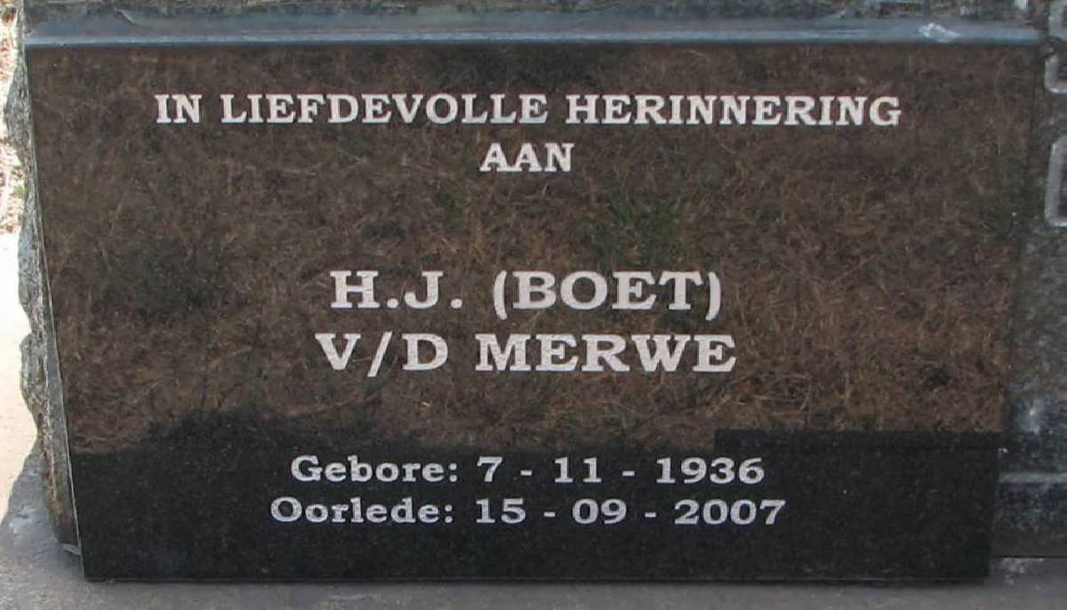 MERWE H.J., v.d. 1936-2007