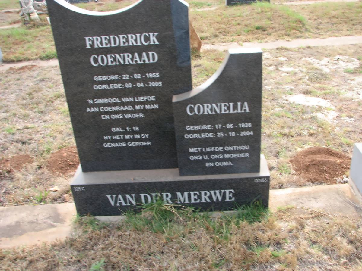 MERWE Frederick Coenraad, van der 1955-2005 &amp; Cornelia 1928-2004
