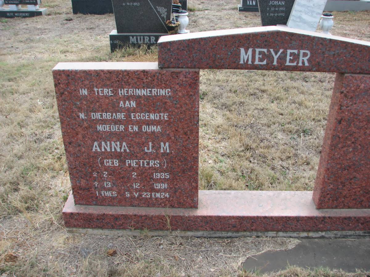 MEYER Anna J.M. nee PIETERS 1935-1991