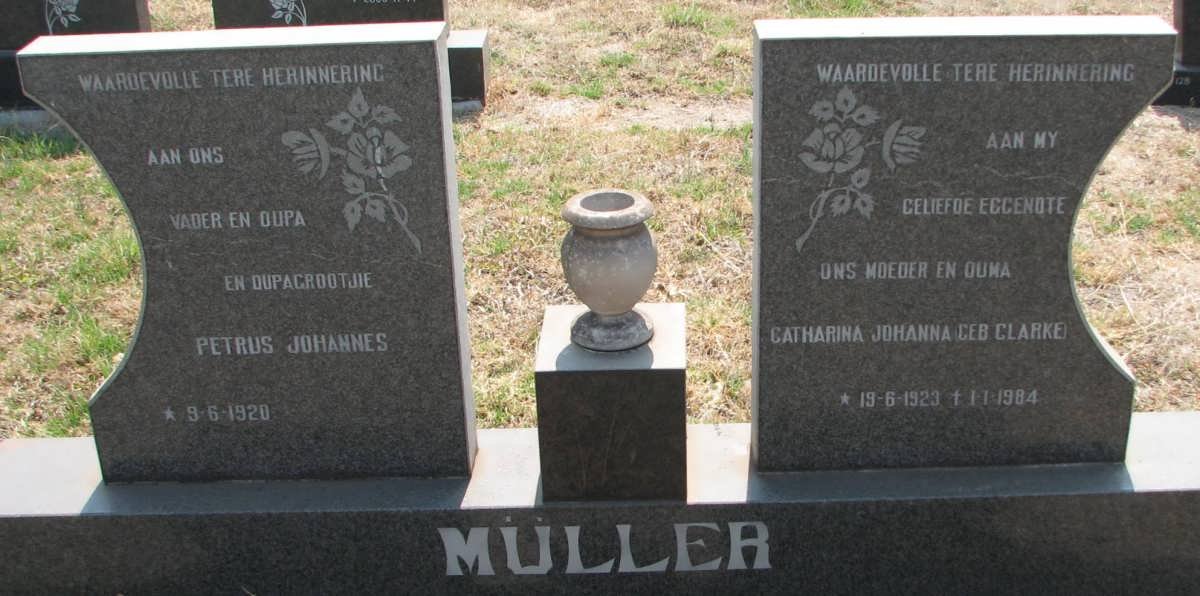 MÜLLER Petrus Johannes 1920- &amp; Catharina Johanna CLARKE 1923-1984
