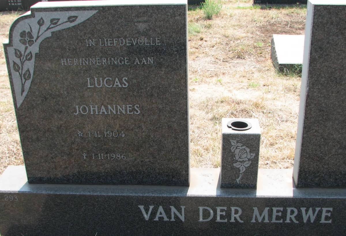 MERWE Lucas Johannes, van der 1904-1986
