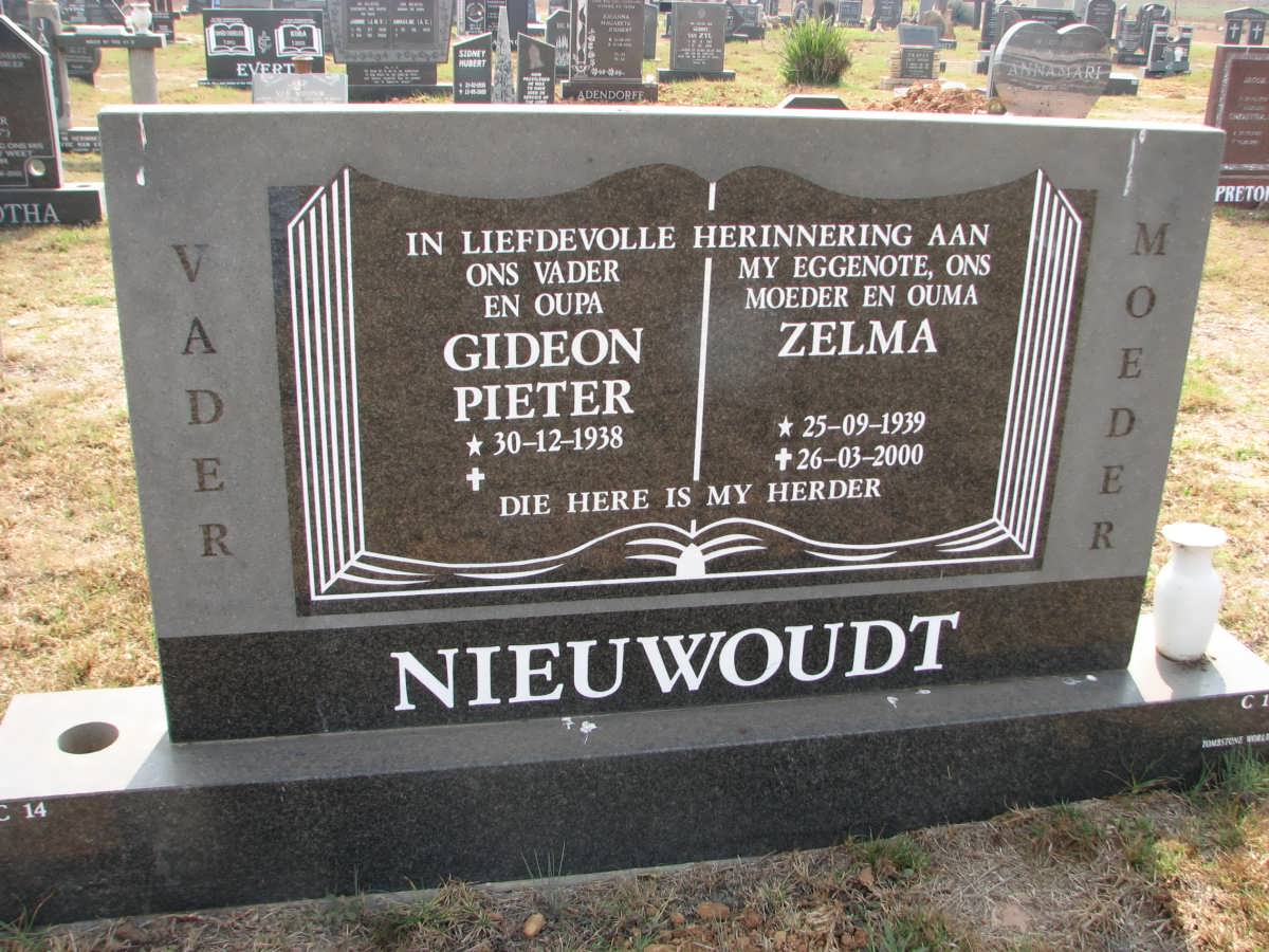 NIEUWOUDT Gideon Pieter 1938- &amp; Zelma 1939-2000