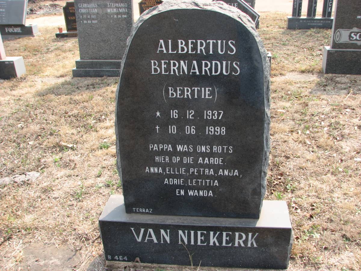 NIEKERK Albertus Bernardus, van 1937-1998