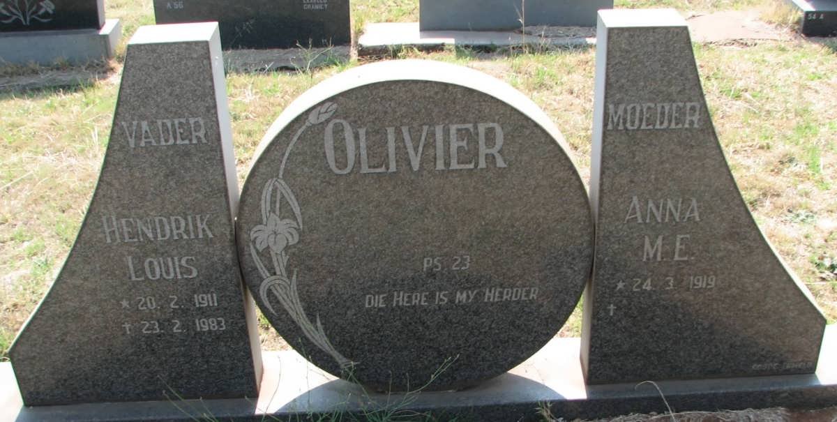 OLIVIER Hendrik Louis 1911-1983 &amp; Anna M.E. 1919-