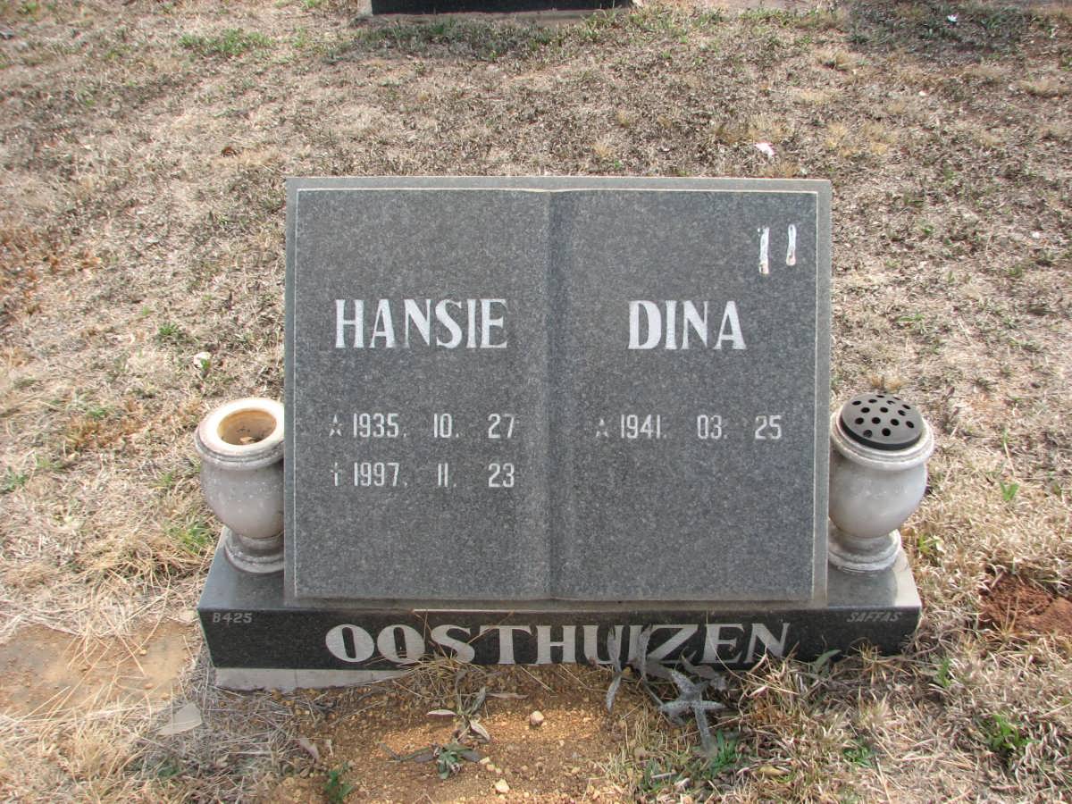 OOSTHUIZEN Hansie 1935-1997 &amp; Dina 1941-