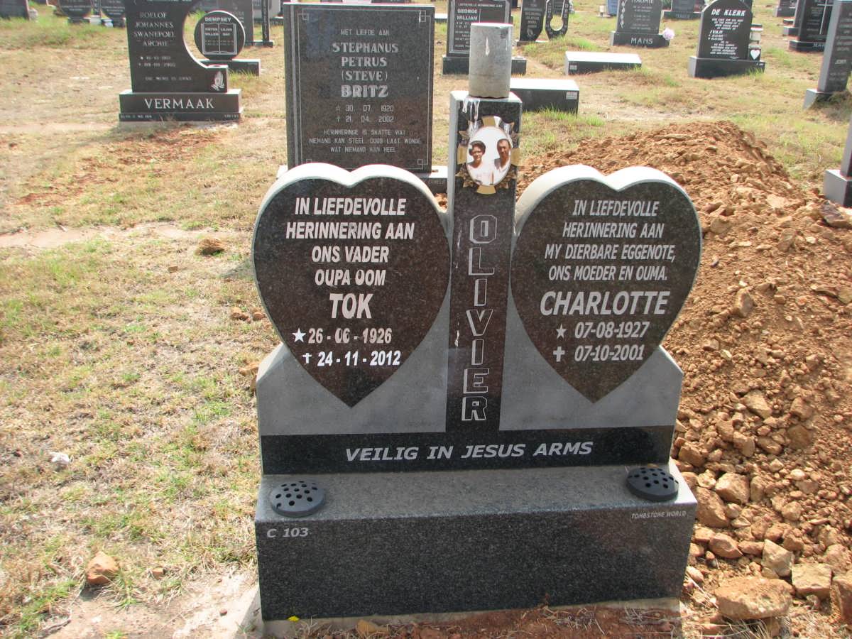 OLIVIER Tok 1926-2012 &amp; Charlotte 1927-2001