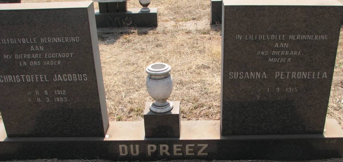 PREEZ Christoffel Jacobus, du 1912-1983 &amp; Susanna Petronella 1915-