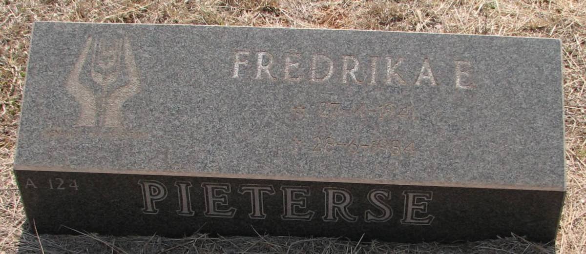 PIETERSE Fredrika E. 194?-1984