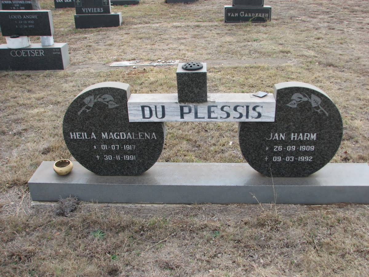 PLESSIS Jan Harm, du 1909-1992 &amp; Heila Magdalena 1917-1991