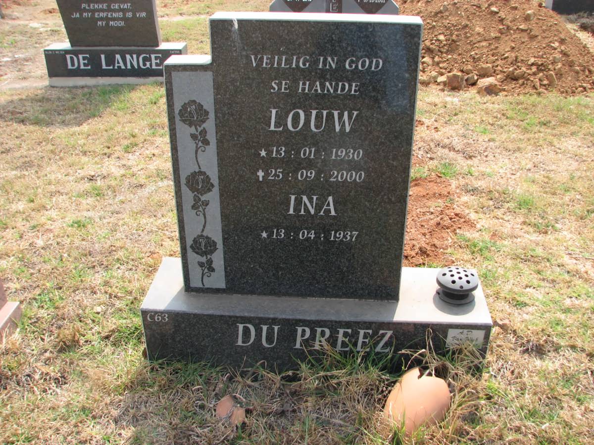 PREEZ Louw, du 1930-2000 &amp; Ina 1937-