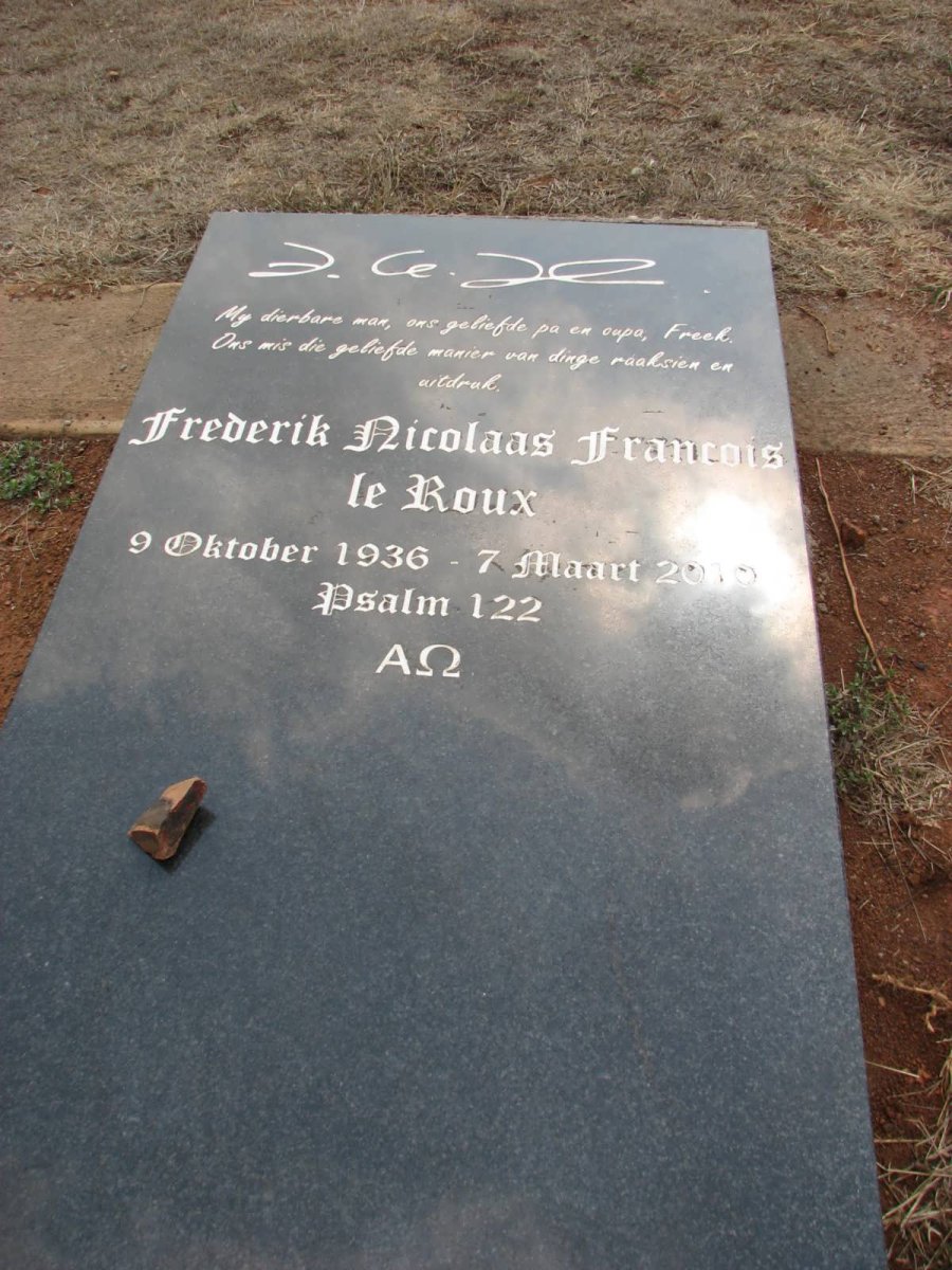 ROUX Frederik Nicolaas Francois, le 1936-2010