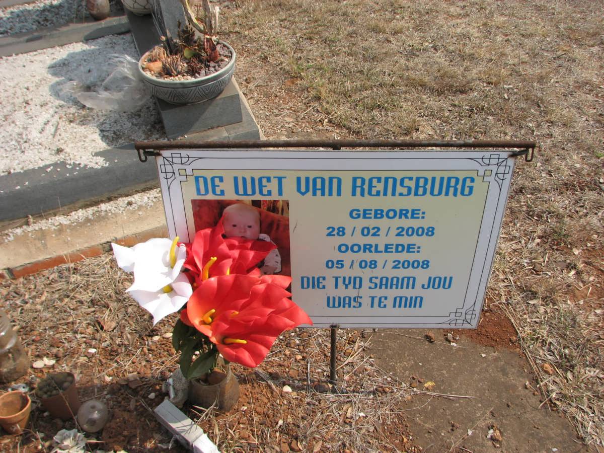 RENSBURG de Wet, van 2008-2008