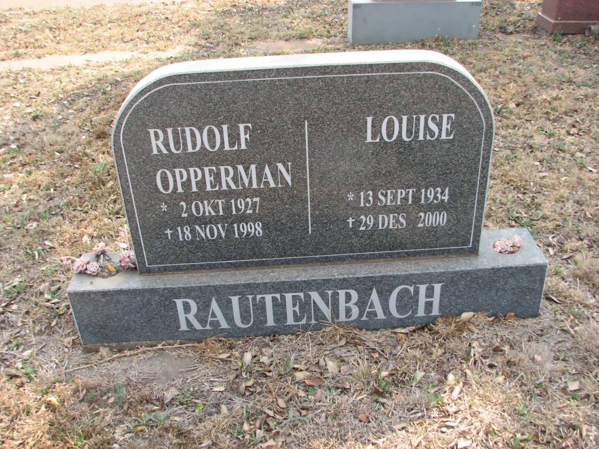 RAUTENBACH Rudolf Opperman 1927-1998 &amp; Louise 1934-2000