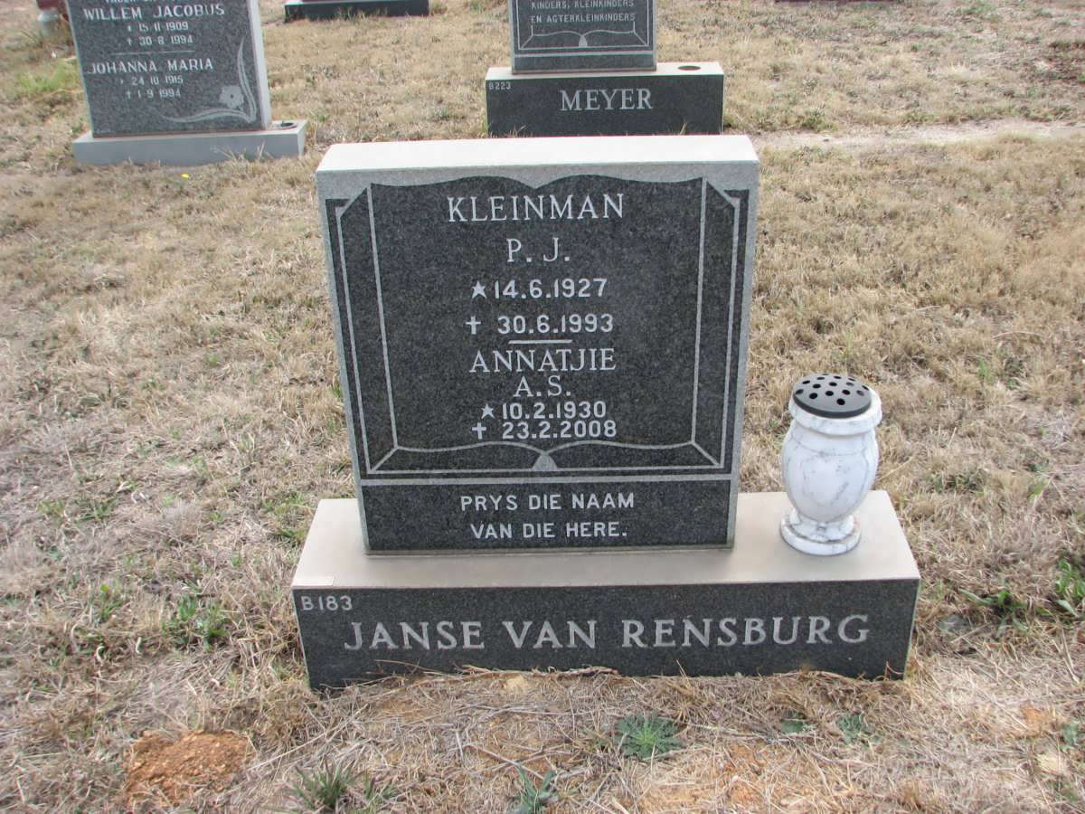 RENSBURG P.J., Janse van 1927-1993 &amp; A.S. 1930-2008