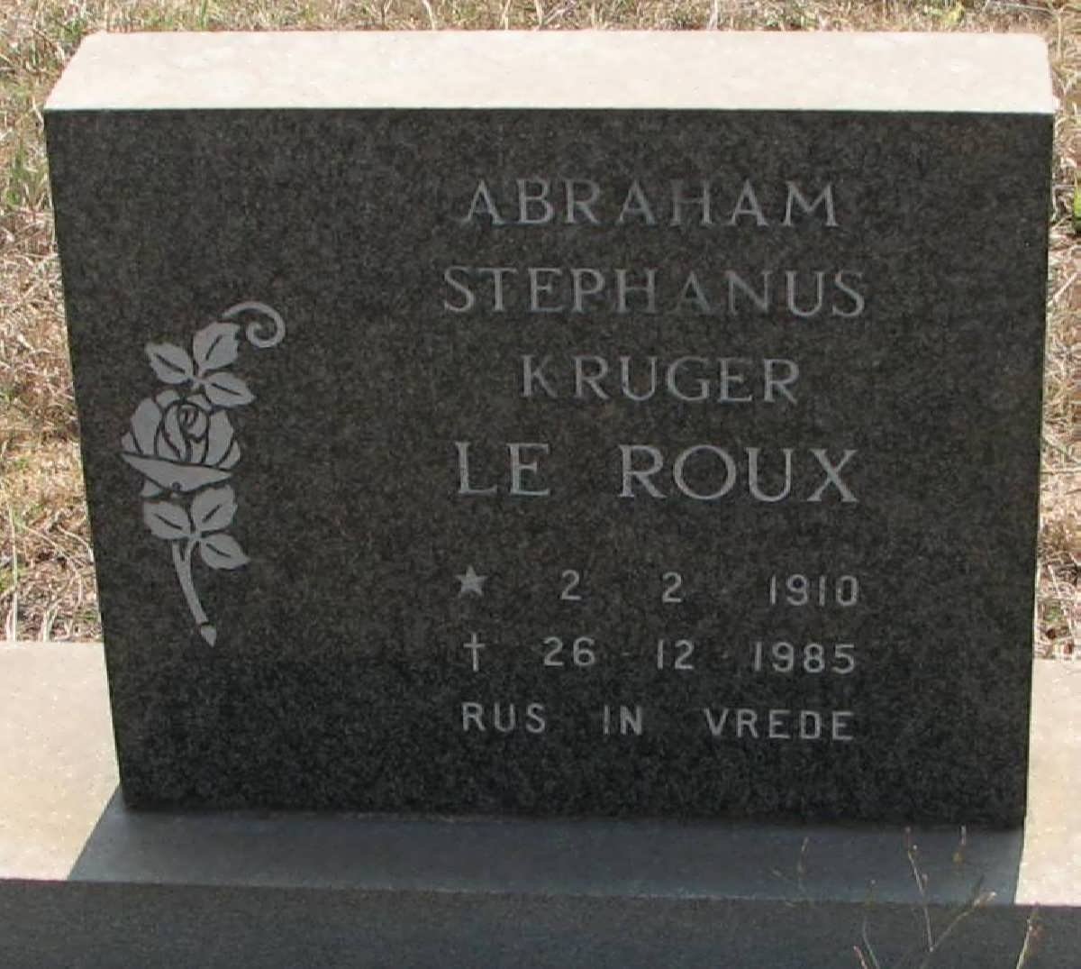ROUX Abraham Stephanus Kruger, le 1910-1985